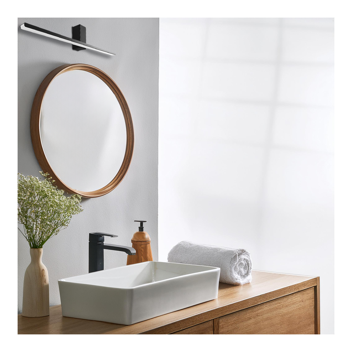 MiLagro Kinkiet Artemis Black 13,8W LED 60cm 4000K IP44 ML1019