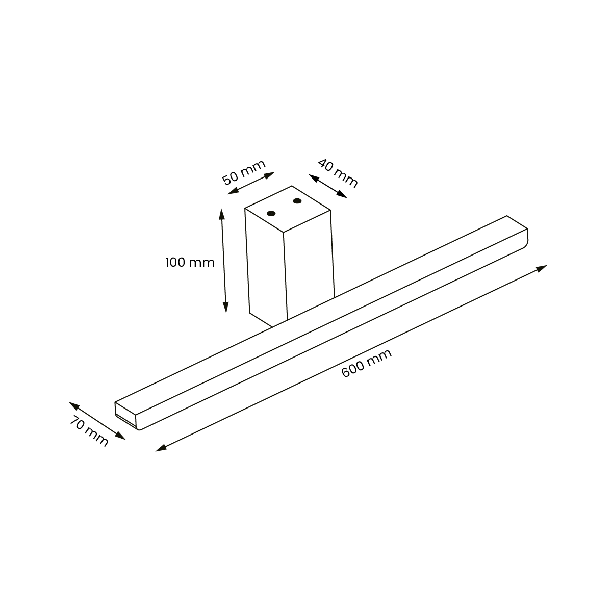 MiLagro Kinkiet Artemis Gold 13,8W LED 60cm 4000K IP44 ML1022