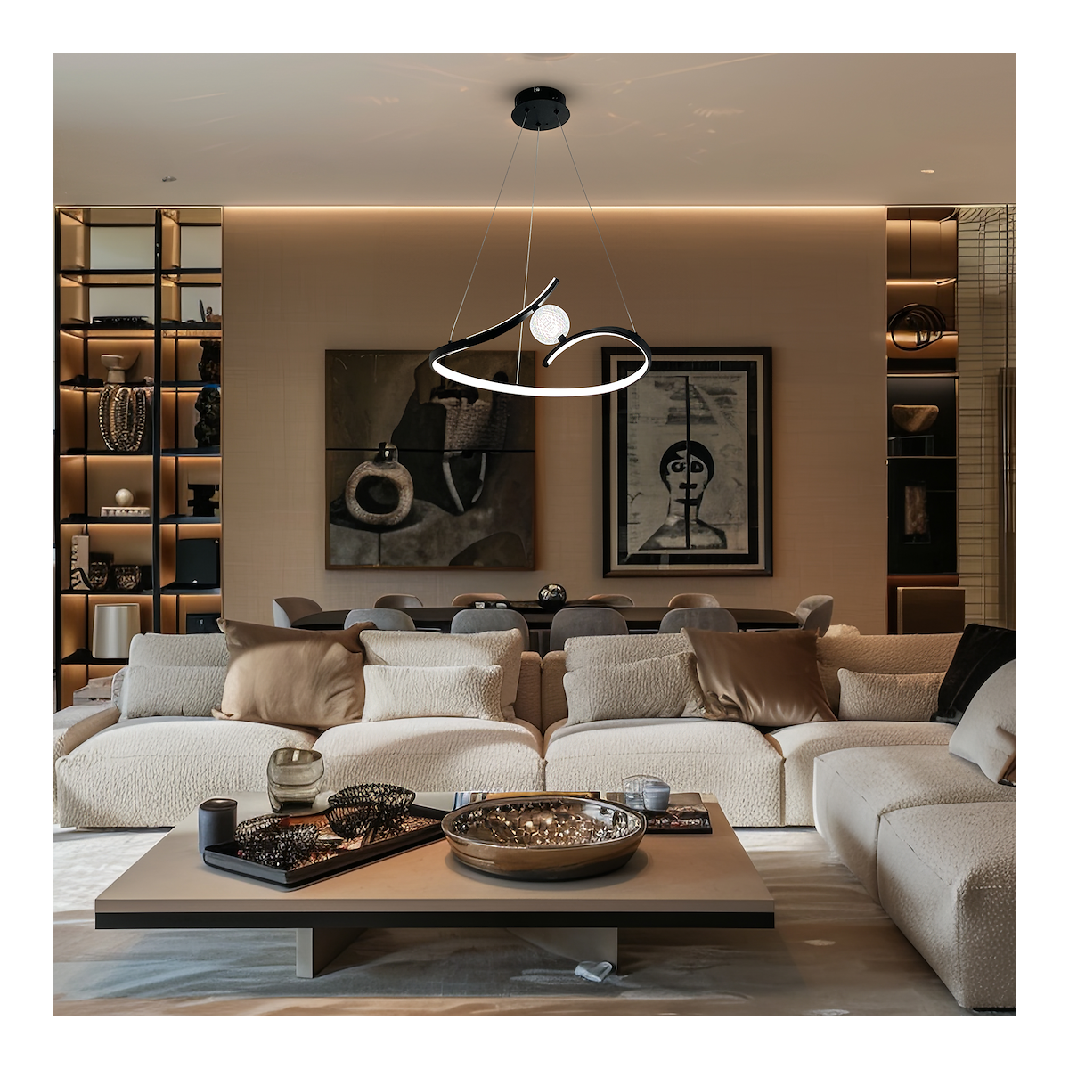 MiLagro Lampa wisząca PERLA BLACK 34W LED ML1177
