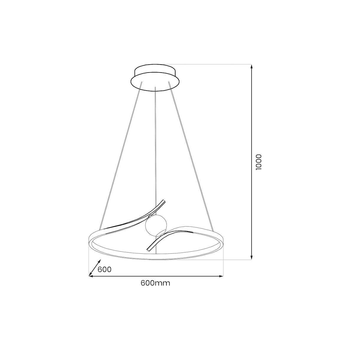 MiLagro Lampa wisząca PERLA BLACK 34W LED ML1177