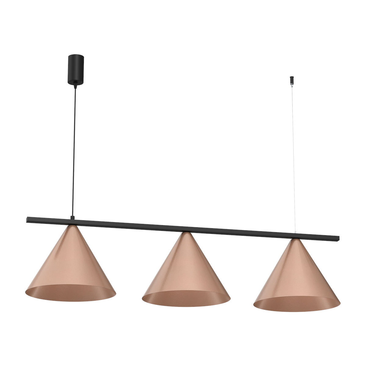 MiLagro Lampa wisząca CAPITAL CZARNY-MIEDZIANY 3XGX53 MLP0940