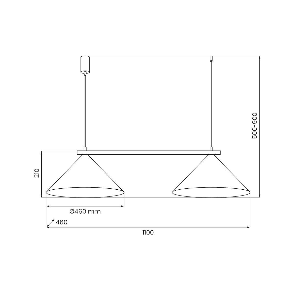 MiLagro Lampa wisząca CAPITAL  CZARNY-MIEDZIANY 2XGX53 MLP0944