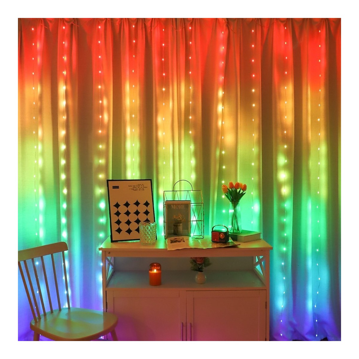 Kurtyna LED RGB 3x3 EK1388