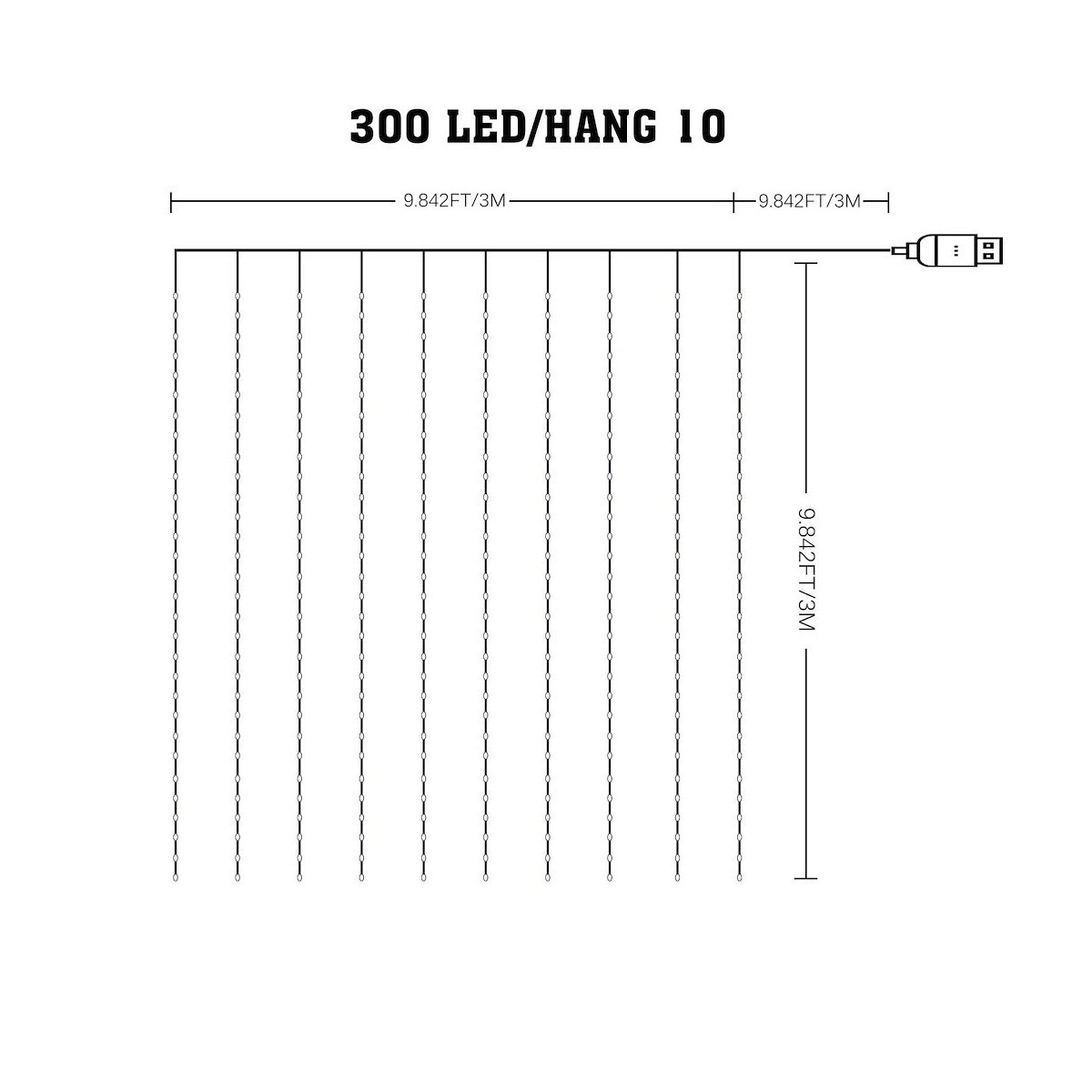 Kurtyna LED RGB 3x3 EK1388
