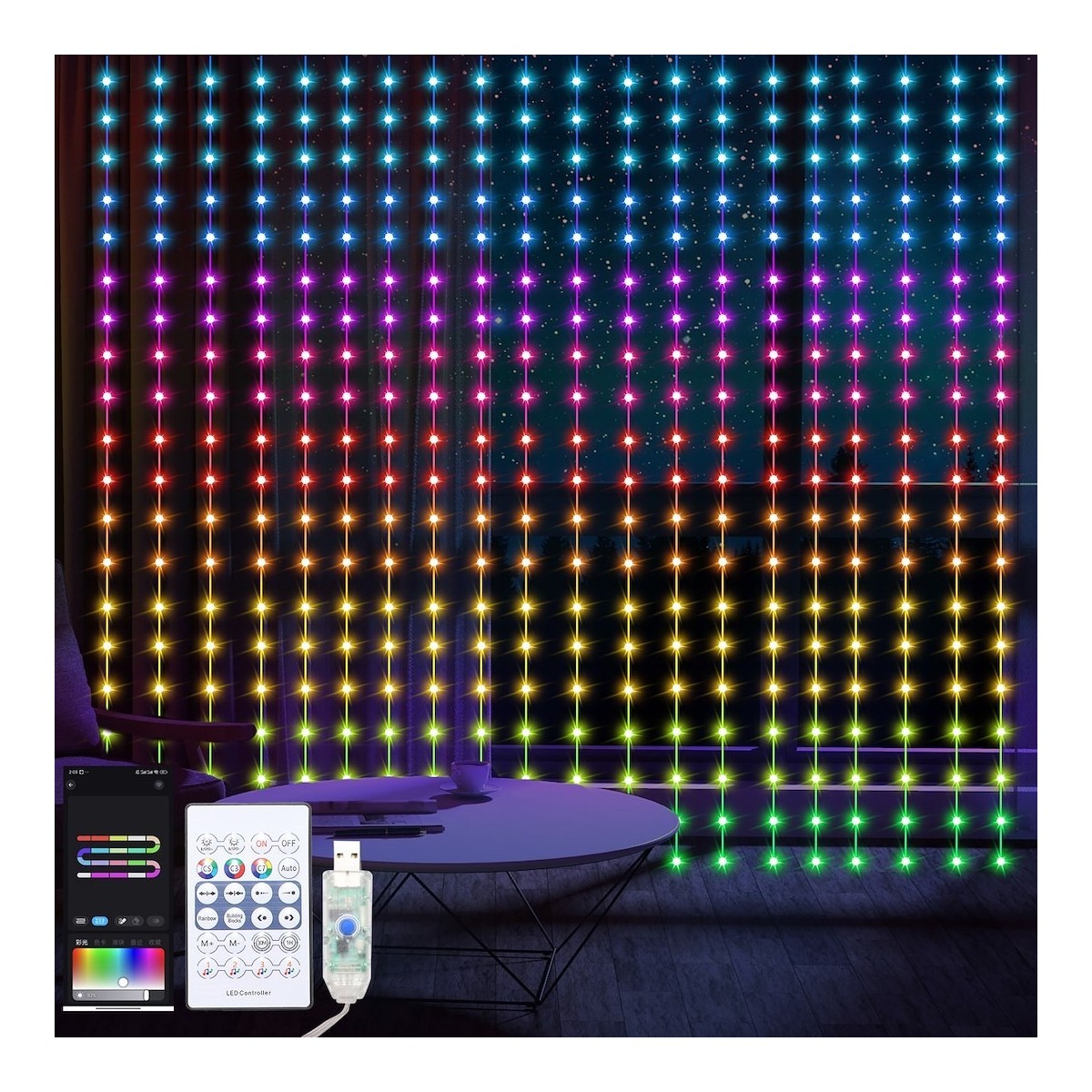 MiLagro Kurtyna Wizard Kulka 2*2m 400LED RGB EK1390