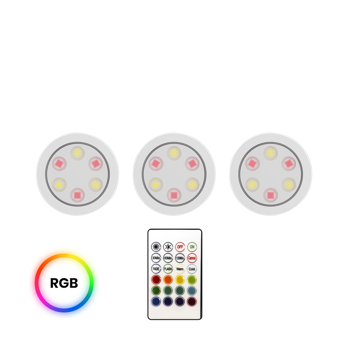 MiLagro Lampka Podszafkowa Jojo RGB + 3000/6000K Trójpak EKB1438