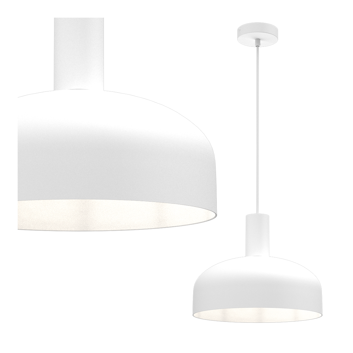 MiLagro Lampa wisząca Visby Biały 1xE27 MLP1552