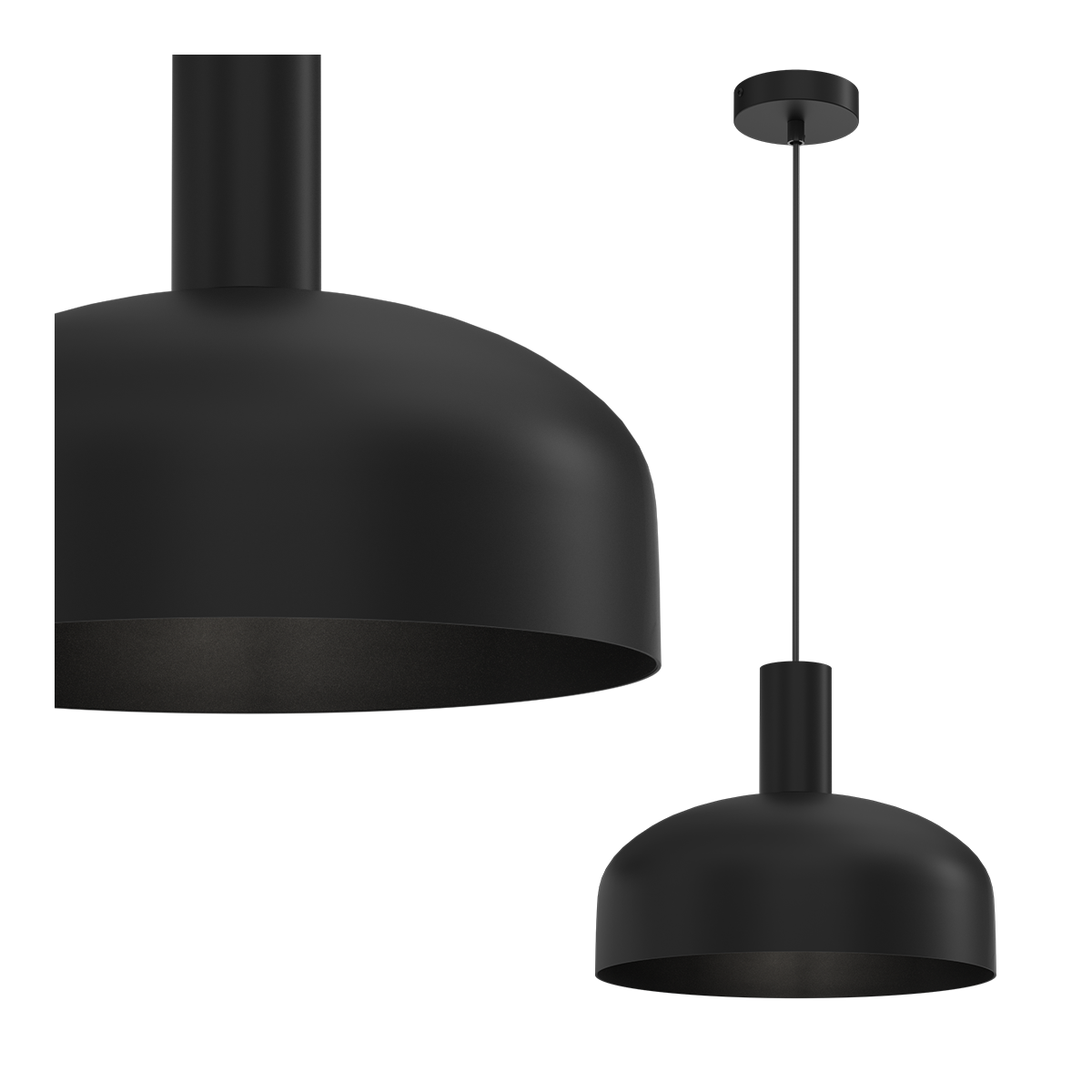 MiLagro Lampa wisząca VISBY BLACK 1xE27 MLP1553