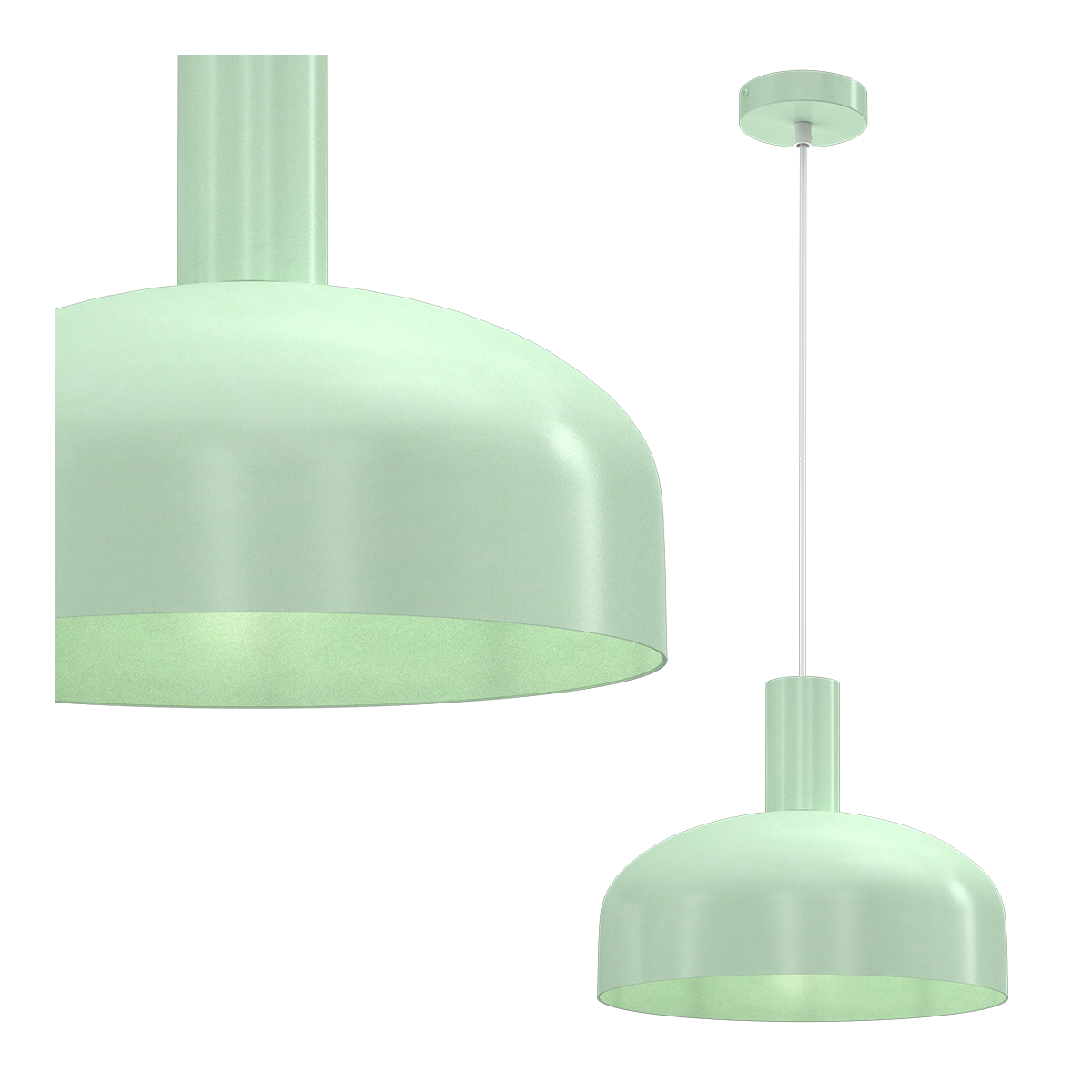 MiLagro Lampa wisząca VISBY MIĘTOWY 1xE27 MLP1555