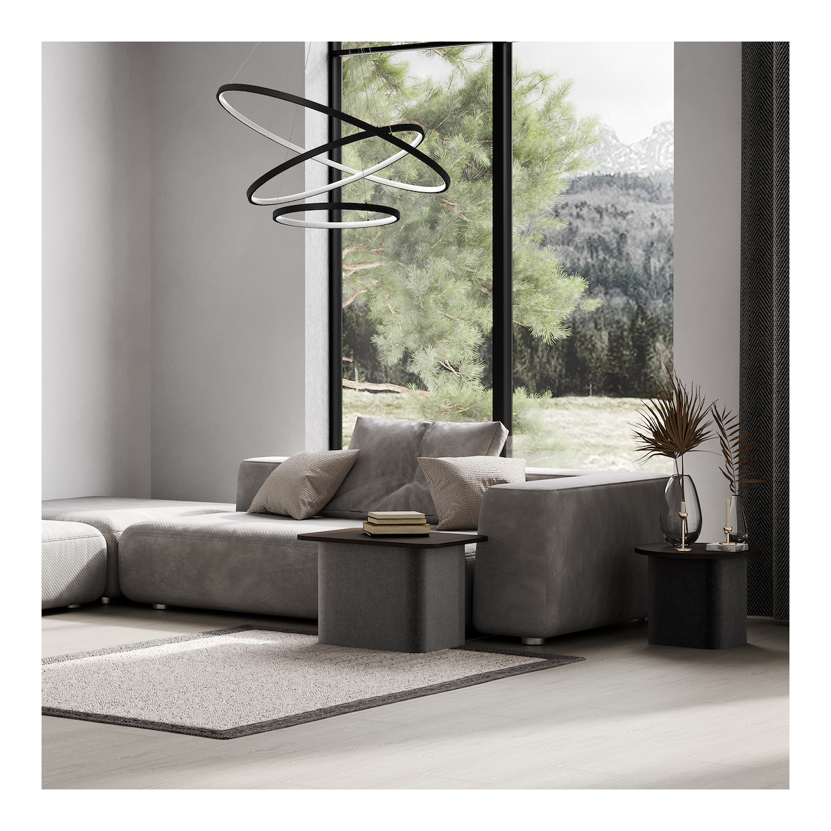 MiLagro Lampa wisząca HOOP BLACK 93W LED ML1543