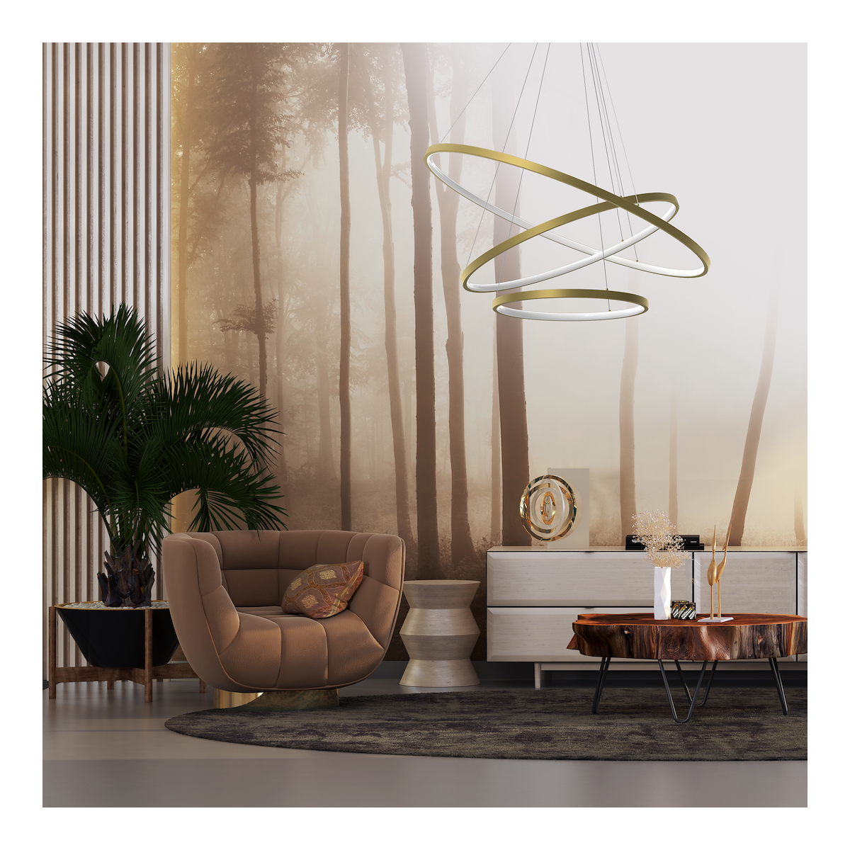 MiLagro Lampa wisząca HOOP GOLD 93W LED ML1547