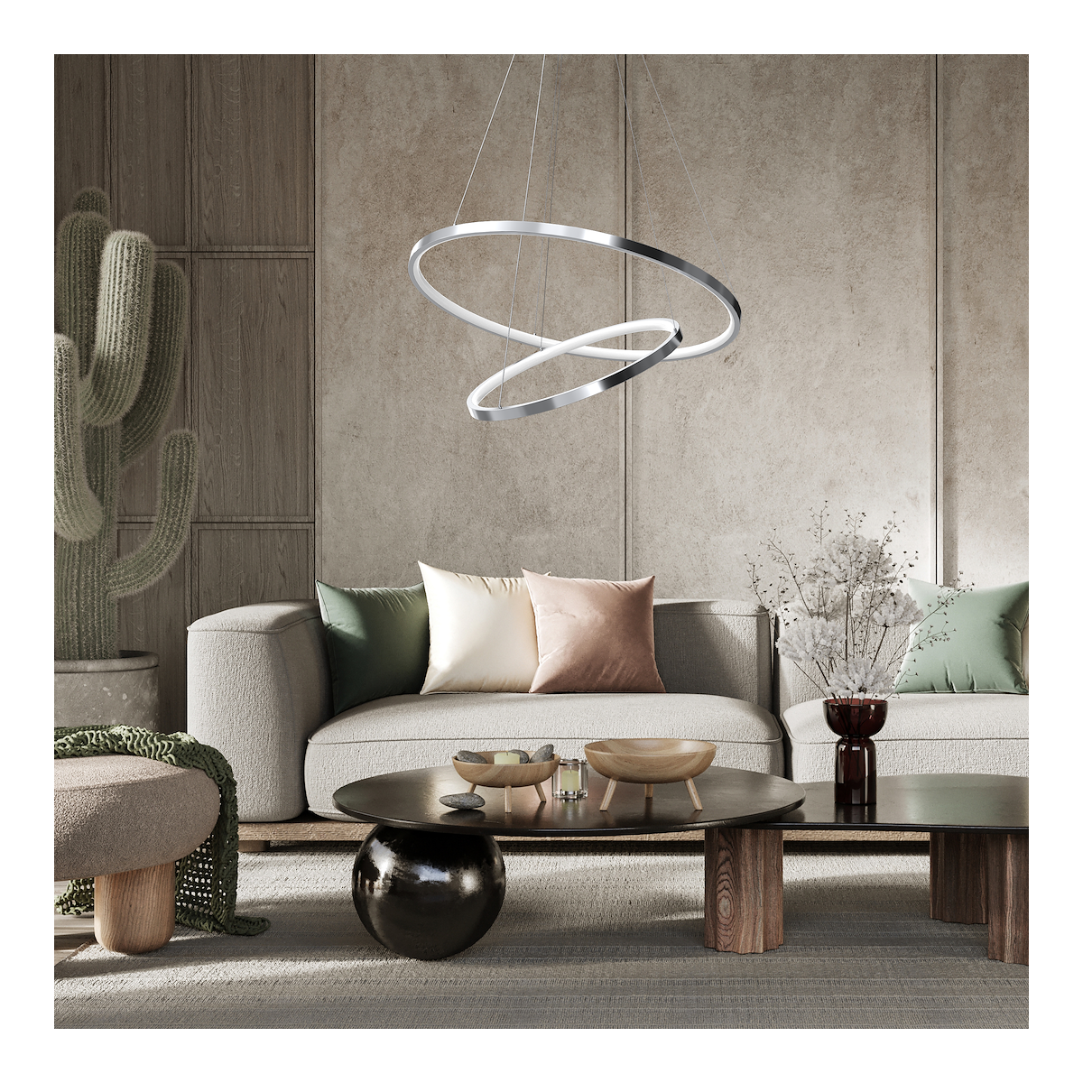 MiLagro Lampa wisząca HOOP CHROME 51W LED ML1550