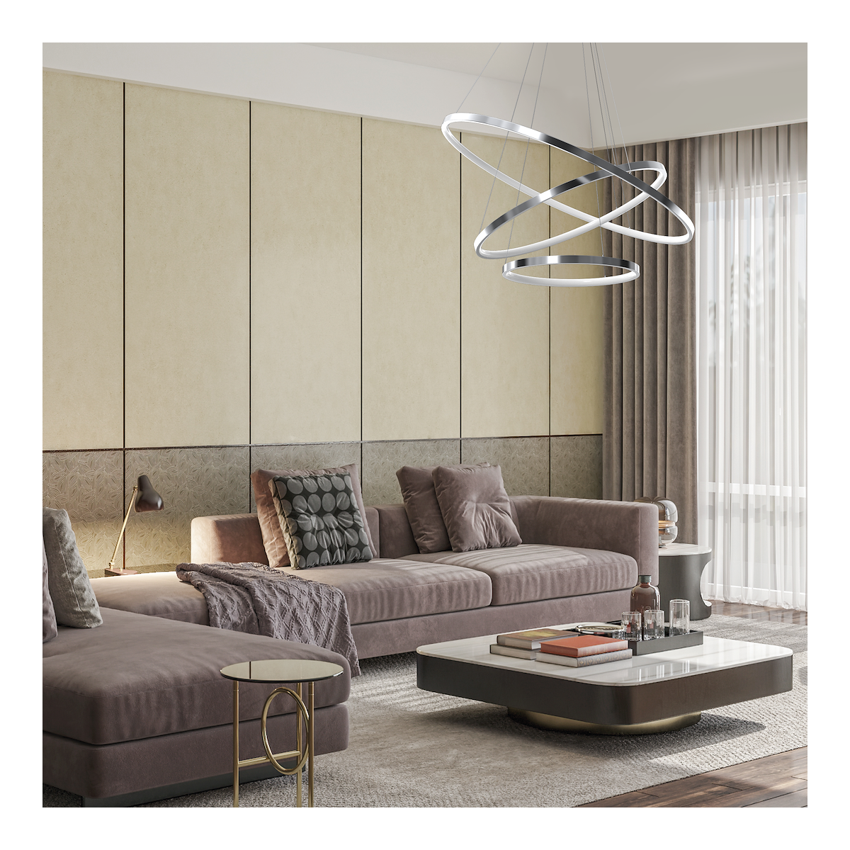 MiLagro Lampa wisząca HOOP CHROME 93W LED ML1551