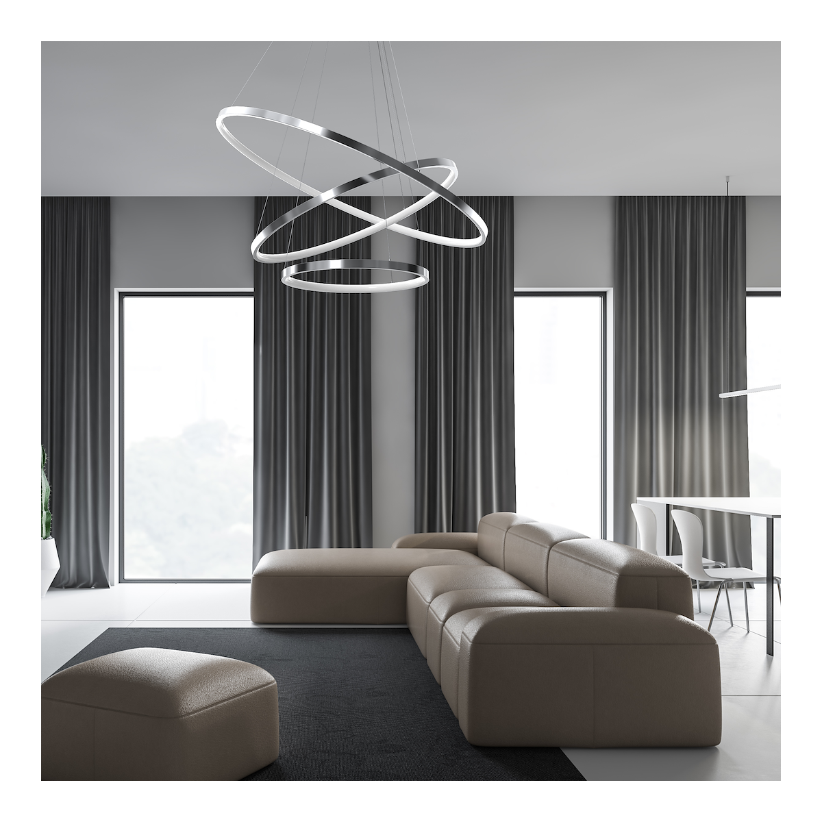 Lampa HOOP CHROME 93W LED