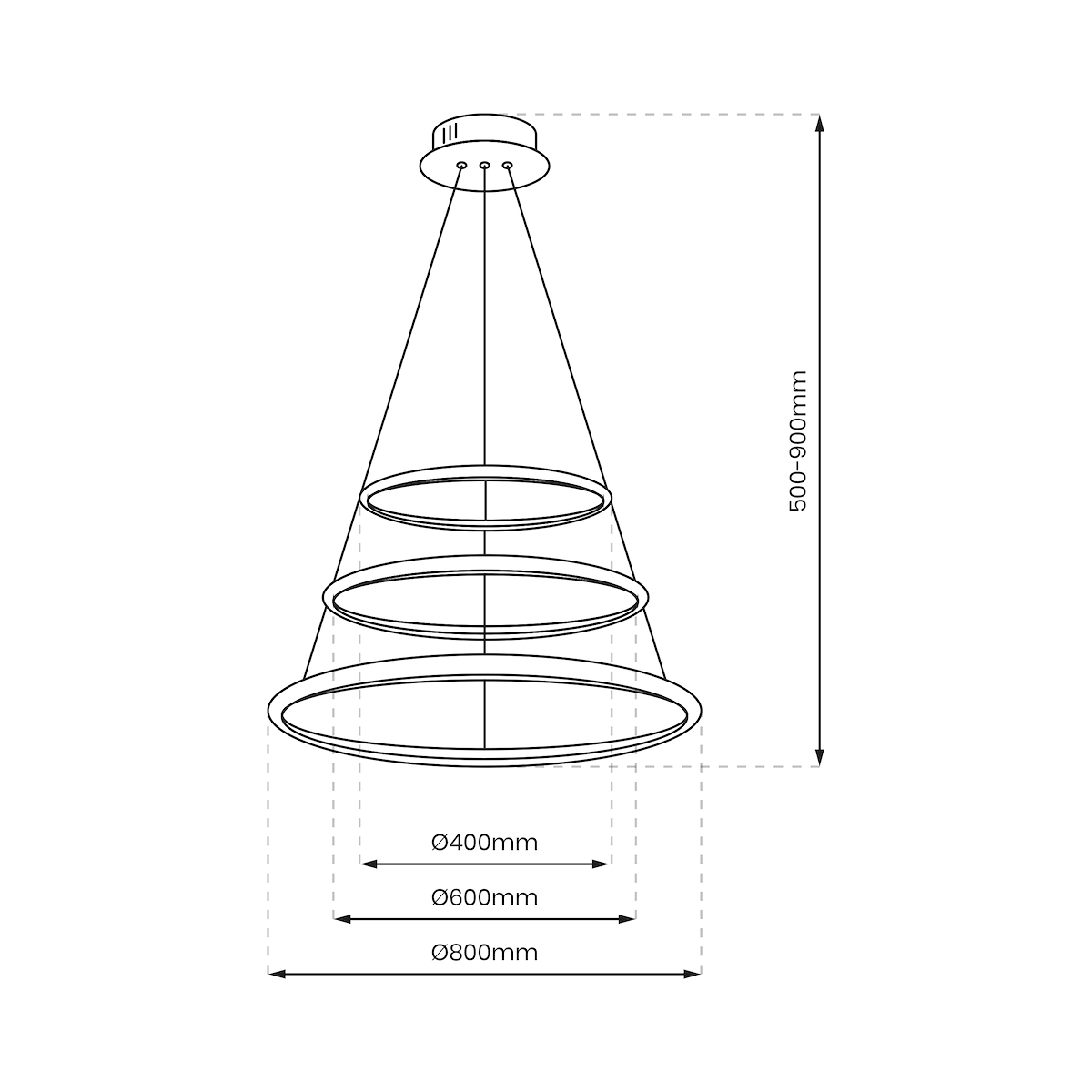 Lampa HOOP CHROME 93W LED