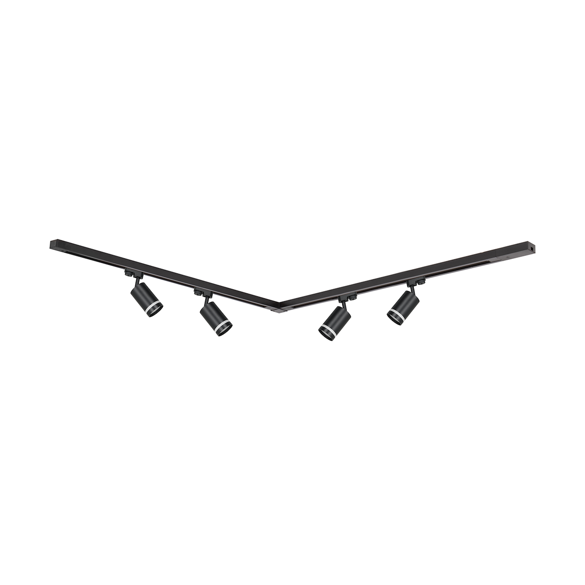 MiLagro Zestaw Szynoprzewód 4xPipe Ring GU10 + Prowadnica 2x1m + Złączki - Czarny ML1687