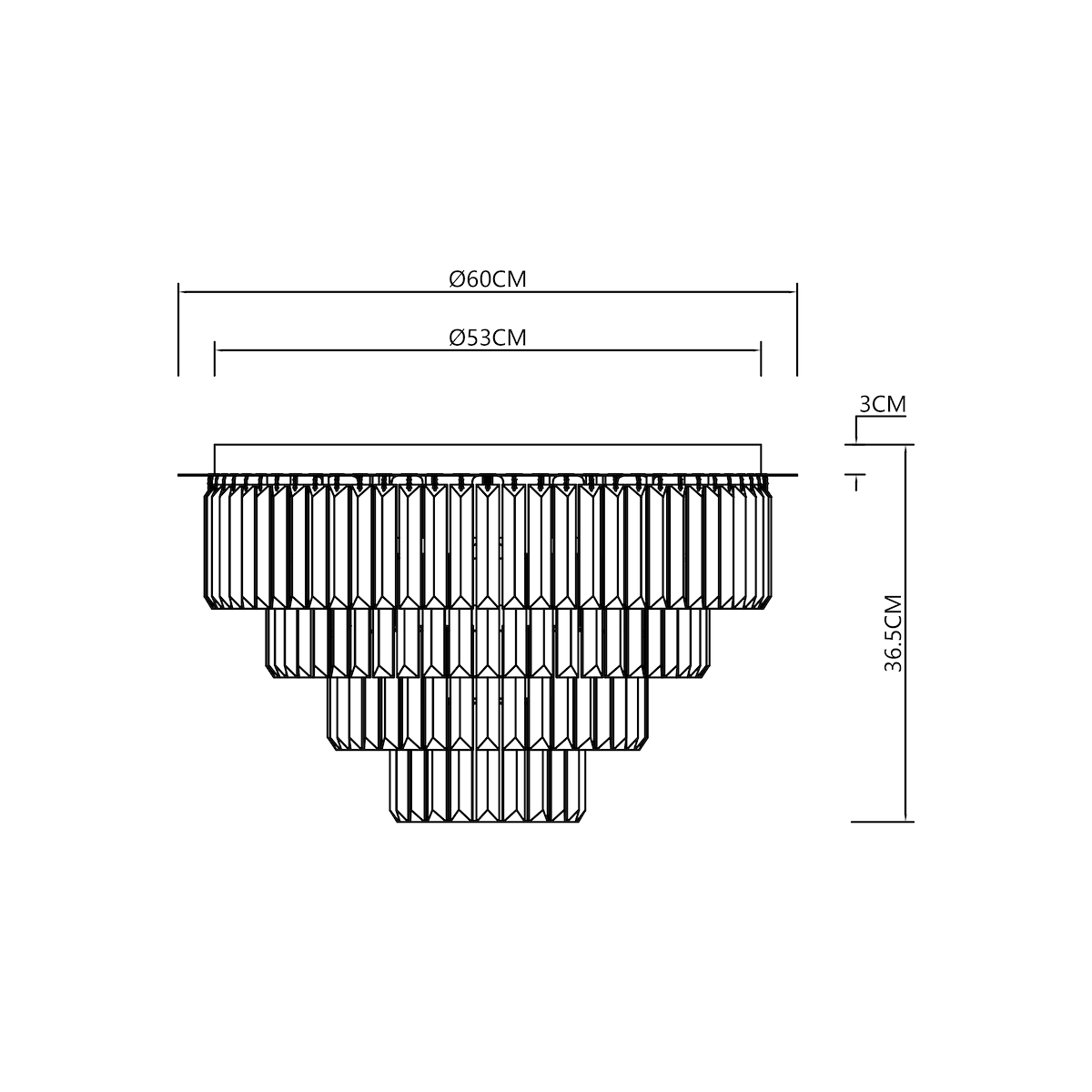 Lampa MILANO 60cm glamour