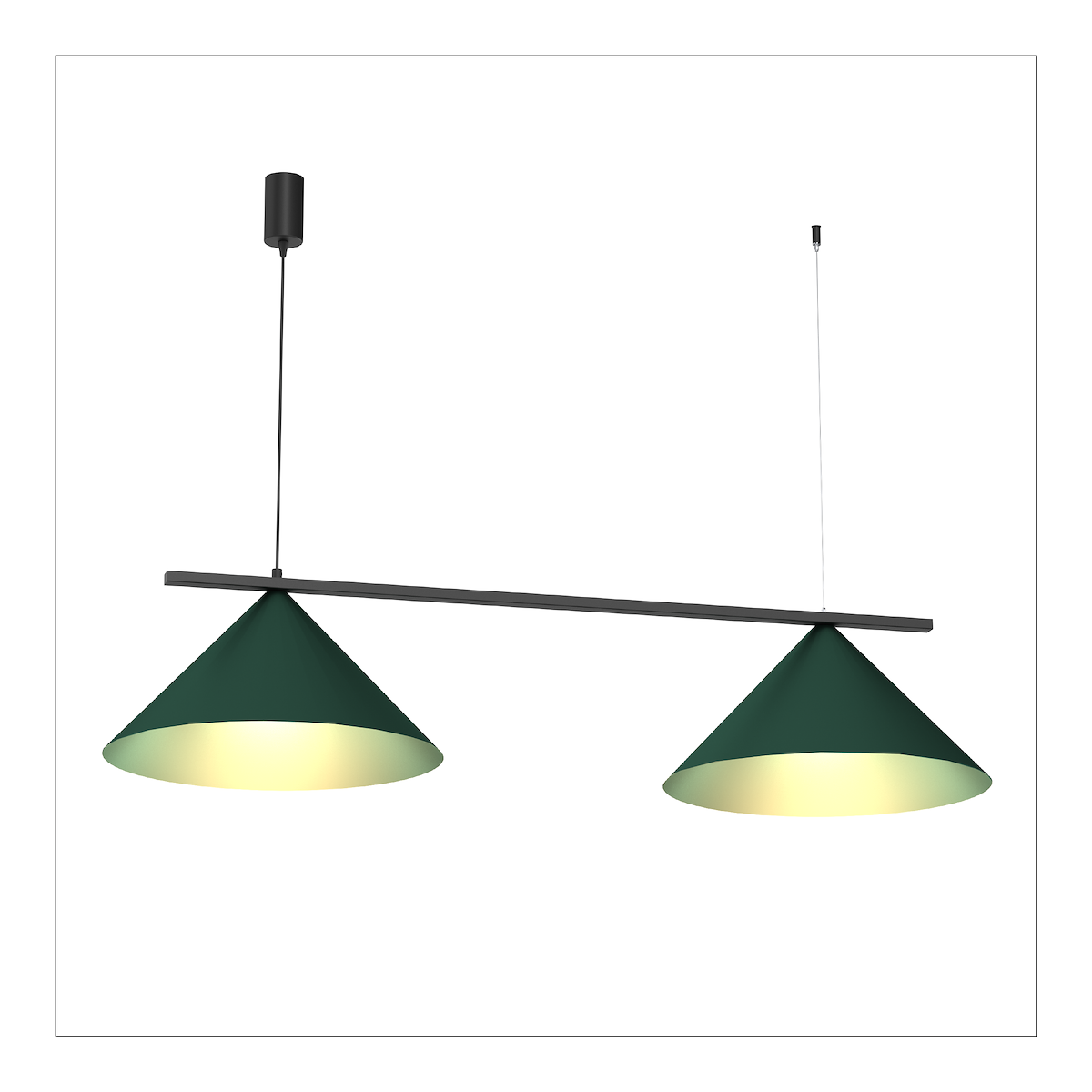 MiLagro Lampa wisząca CAPITAL BLACK/GREEN 2XGX53 MLP1529