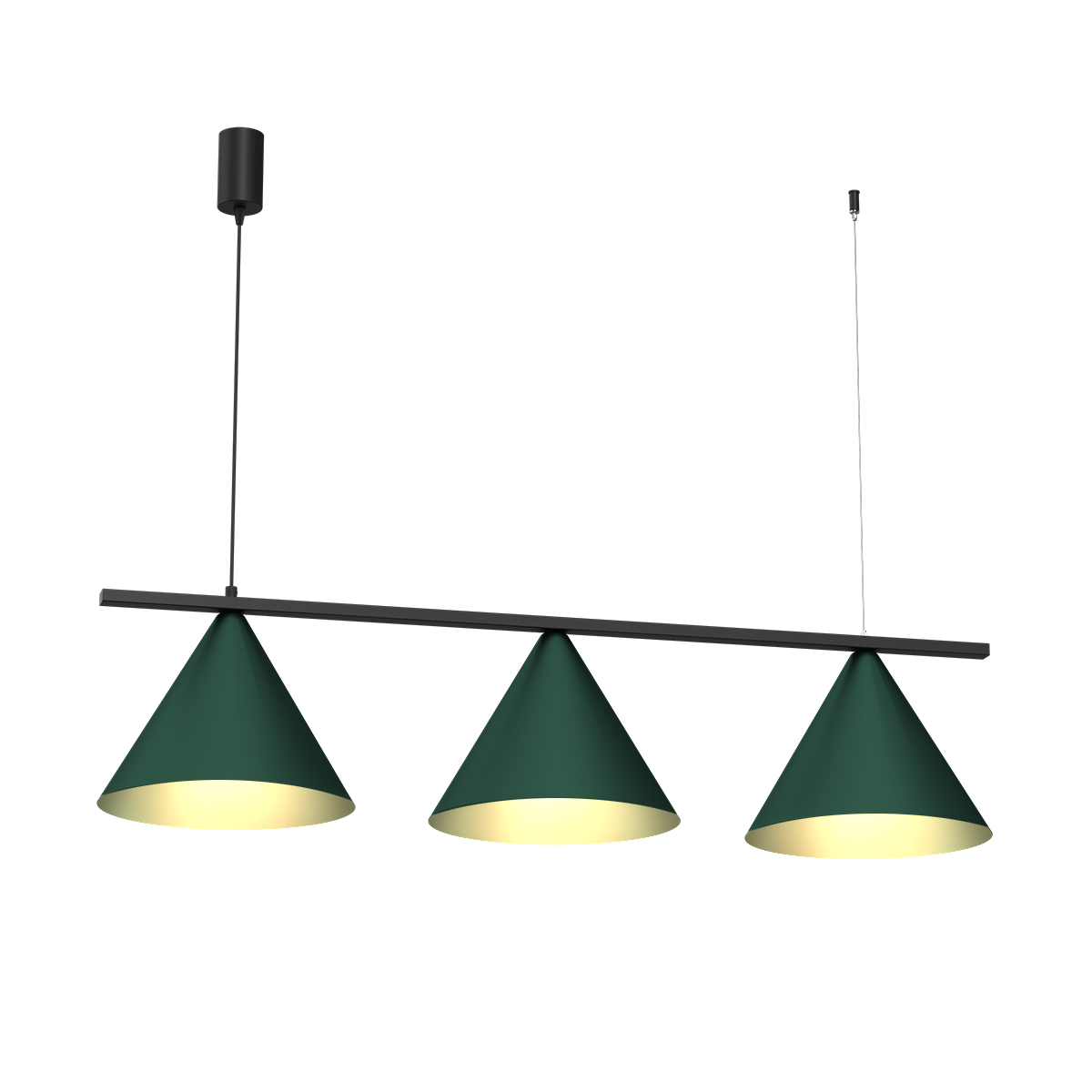 MiLagro Lampa wisząca CAPITAL BLACK GREEN 3XGX53 MLP1530