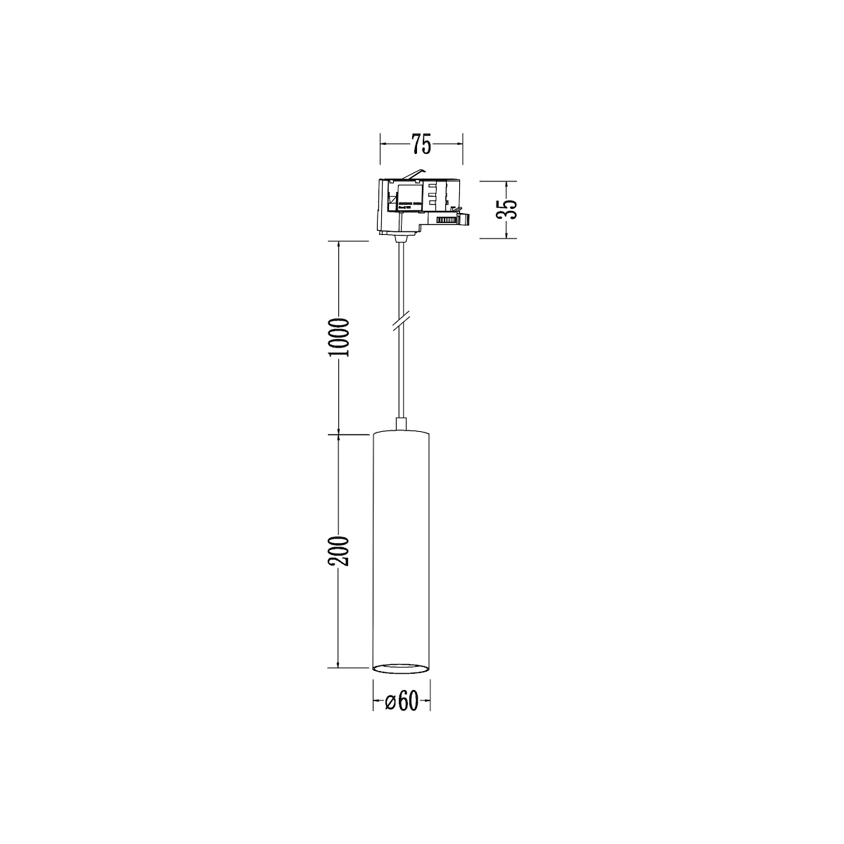 MiLagro Oprawa Pipe Track Zwis Czarny 1xGU10 3-obwodowy ML2064