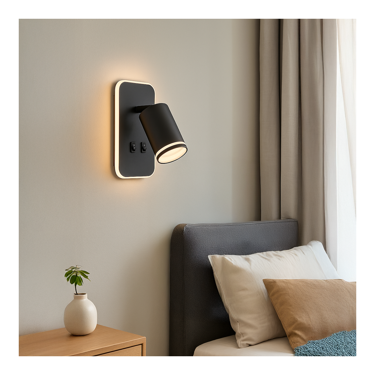 MiLagro Oprawa Pipe Ring Kinkiet Czarny 1xGU10 + LED 6W ML2081