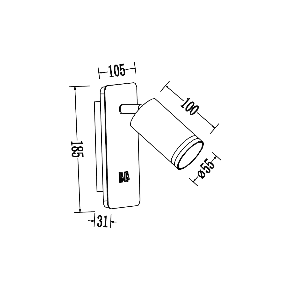 MiLagro Oprawa Pipe Ring Kinkiet Czarny 1xGU10 + LED 6W ML2081