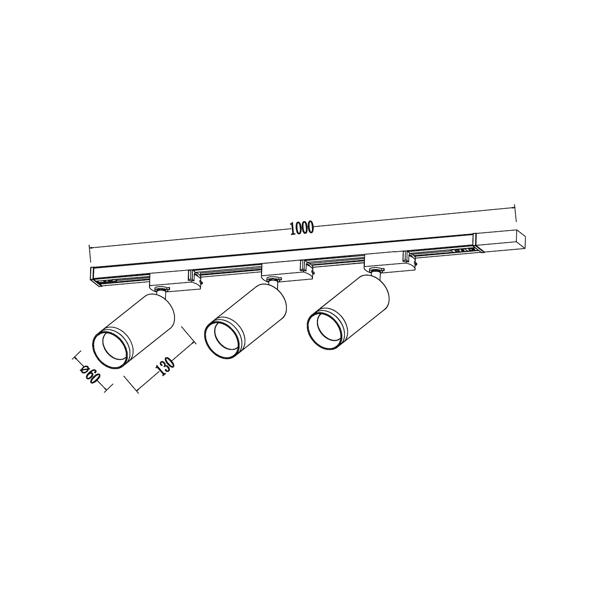MiLagro Zestaw Oprawa Pipe Ring Track Czarny 3xGU10 1m ML2083