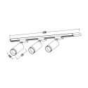 MiLagro Zestaw Oprawa Pipe Ring Track Czarny 3xGU10 1m ML2083