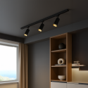 MiLagro Zestaw Oprawa Mica Track Czarny + Złoty 3xGU10 1m ML2104