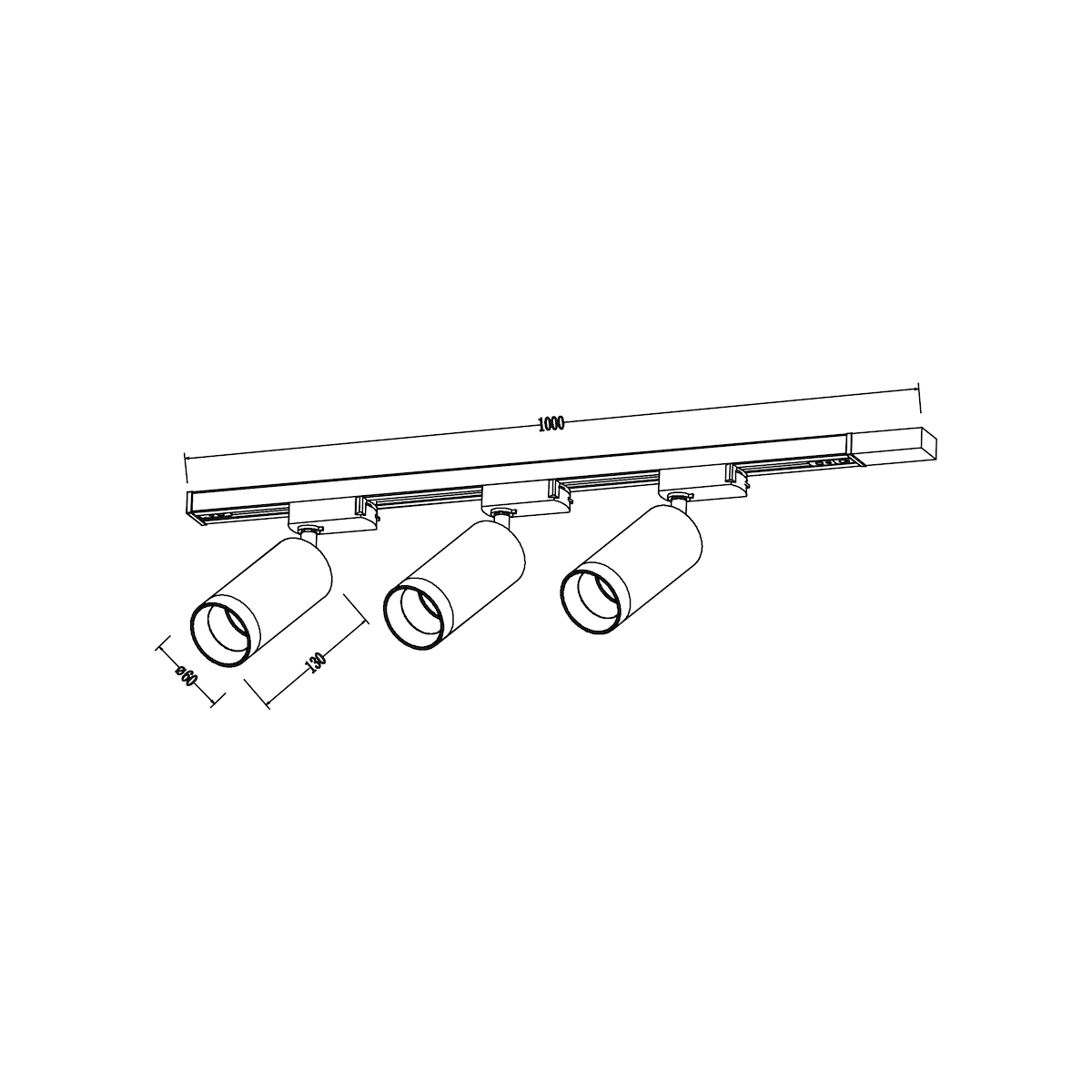 MiLagro Zestaw Oprawa Mica Track Biały + Chrom 3xGU10 1m ML2105