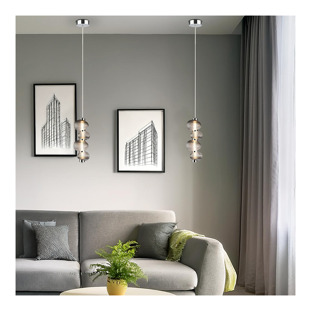 MiLagro Lampa wisząca BOLLA SMOKED 17W LED ML1423