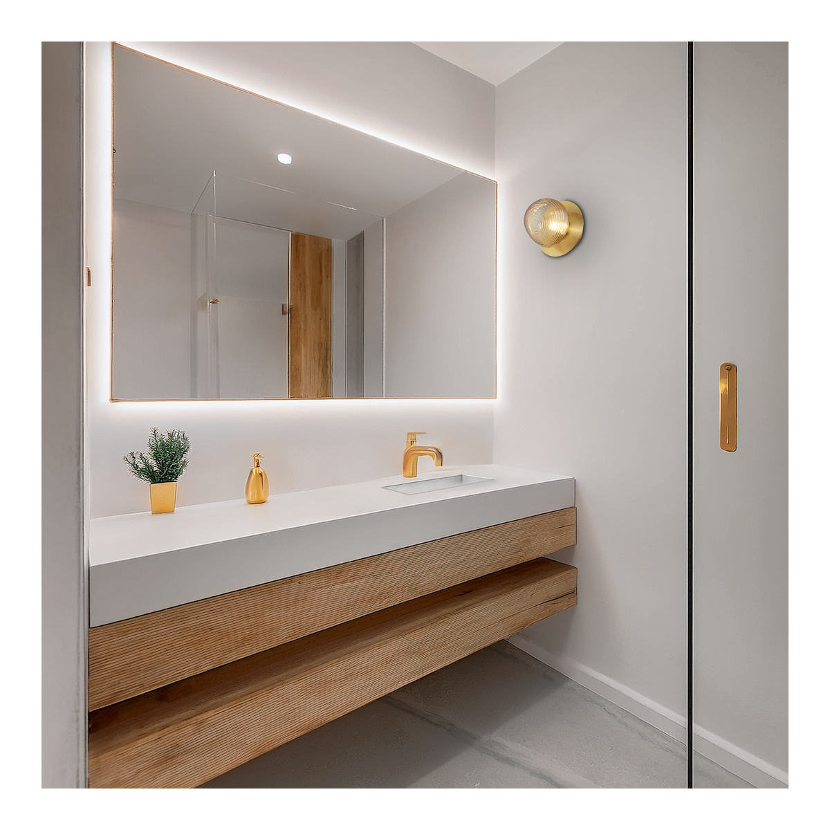 MiLagro Kinkiet / lampa sufitowa BOLLA GOLD 3W LED ML1430