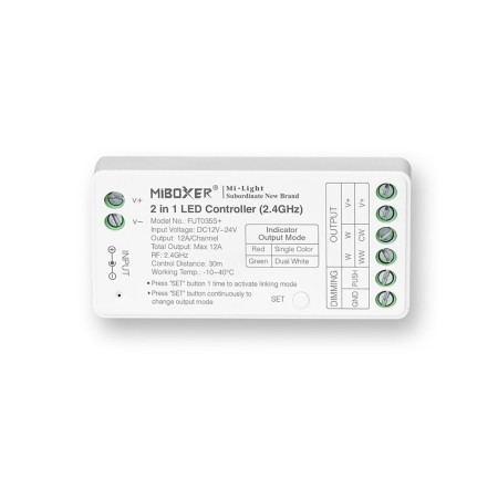 MiLagro MI-LIGHT Kontroler SR2 2w1 MONO/CCT 12-24VDC 12A FUT035S+ PS-FUT035S+
