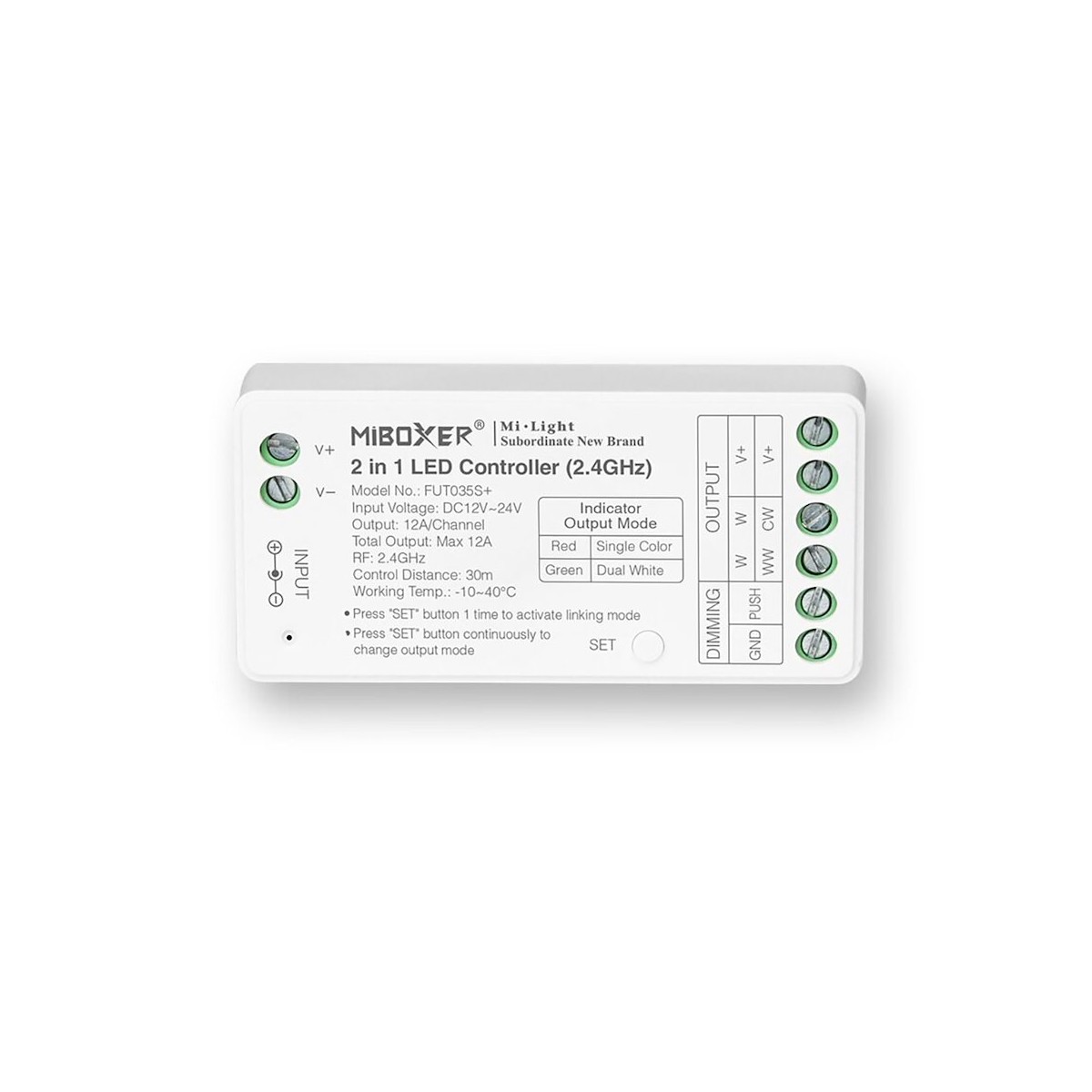 MiLagro MI-LIGHT Kontroler SR2 2w1 MONO/CCT 12-24VDC 12A FUT035S+ PS-FUT035S+