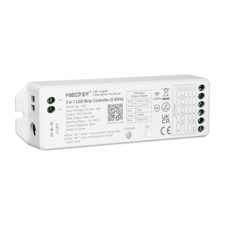 MiLagro MI-LIGHT Kontroler 5w1 RGB/CCT 12-36VDC 20A IP67 PS-LS2-WP