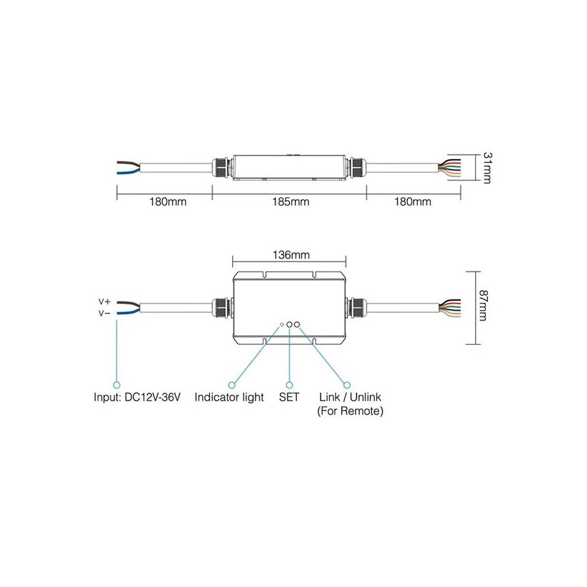 MiLagro LS2-WP kontroler LED RGB/CCT IP67
