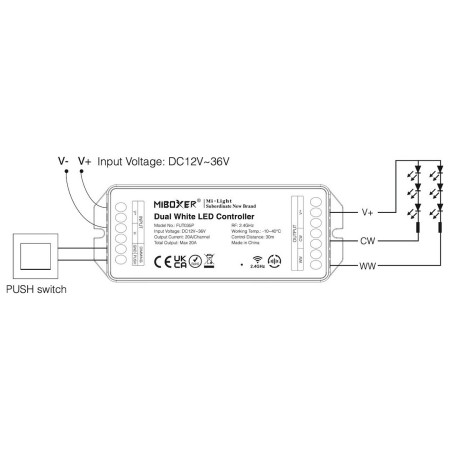 MiLagro FUT035P+ kontroler LED MONO CCT