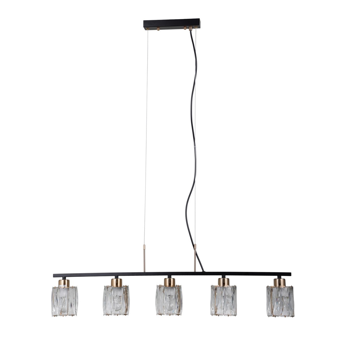 Lampa wisząca z kryształami ITALUX PND-40814-5-BK-HBR