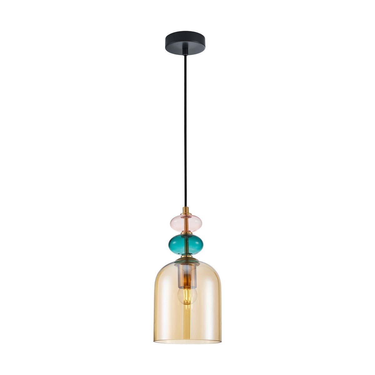 Nowoczesna lampa wisząca ITALUX PND-30263-1B-BRO-AMB