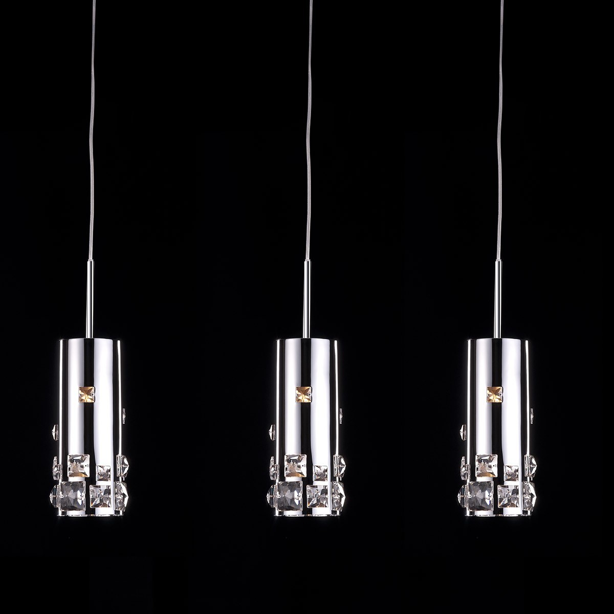 Lampa wisząca rurowa z kryształkami ITALUX MD1101807-3D CH