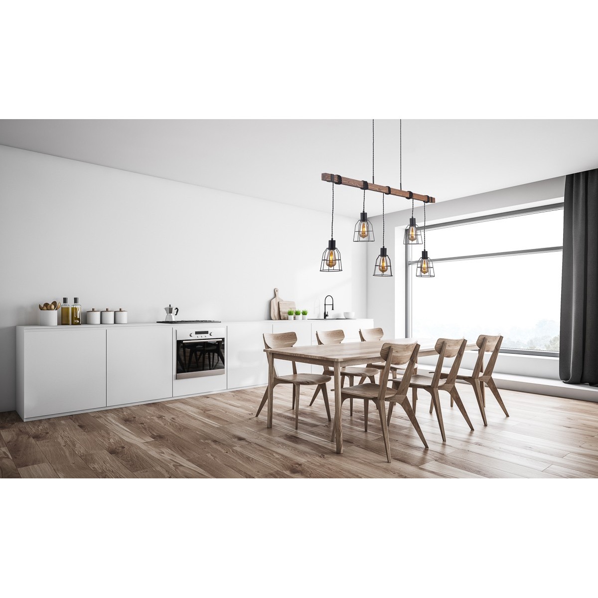 Lampa wisząca w stylu industrialnym i retro ITALUX PND-4793-5-L