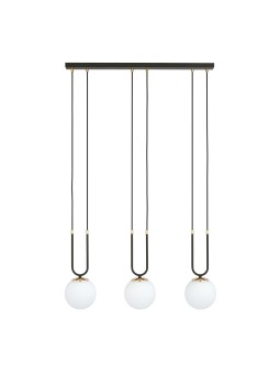 biała LAMPA WISZĄCA GLAM 3 BLACK/OPAL