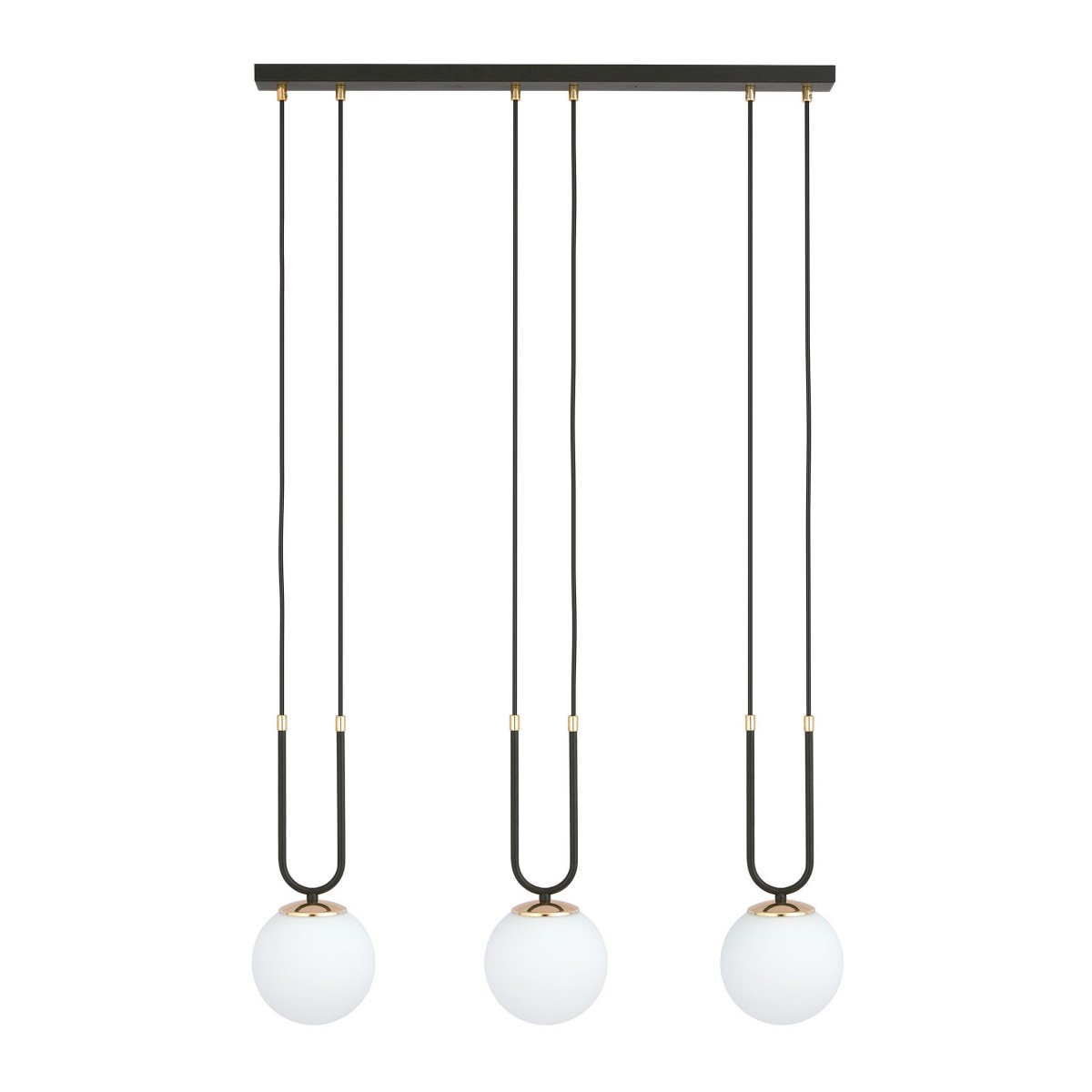 biała LAMPA WISZĄCA GLAM 3 BLACK/OPAL