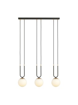 biała LAMPA WISZĄCA GLAM 3 BLACK/OPAL