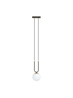 biała LAMPA WISZĄCA GLAM 1 BLACK/OPAL