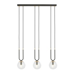 transparentna LAMPA WISZĄCA GLAM 3 BLACK/TRANSPARENT