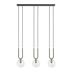 transparentna LAMPA WISZĄCA GLAM 3 BLACK/TRANSPARENT