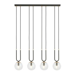 transparentna LAMPA WISZĄCA GLAM 4 BLACK/TRANSPARENT