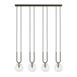 transparentna LAMPA WISZĄCA GLAM 4 BLACK/TRANSPARENT