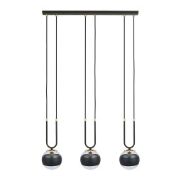 transparentna z czarnym paskiem LAMPA WISZĄCA GLAM 3 BLACK/STRIPE